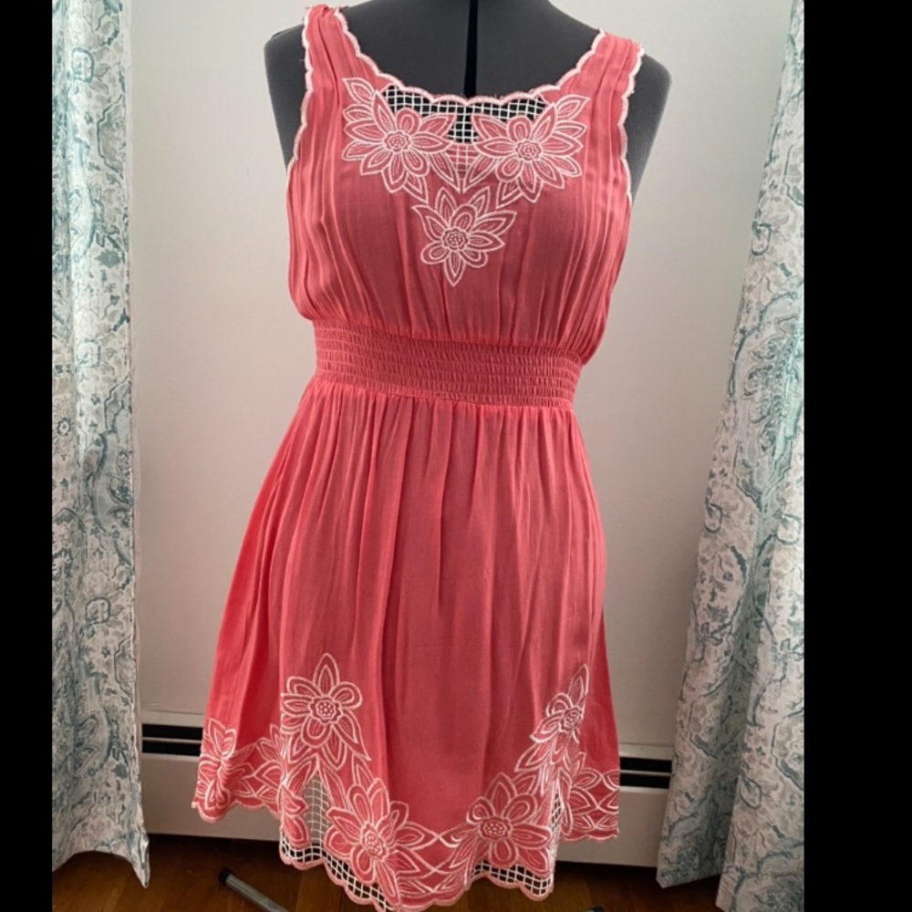 Pink sundress with lace
